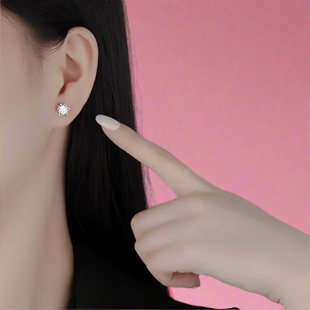 Shiny Hexagram Moissanite Stud Earrings: A Unique Blend of Sparkle and Charm