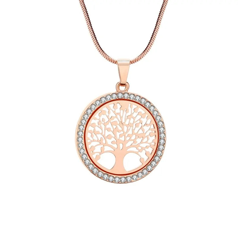 Collar con colgante de cristal del árbol de la vida: simboliza el amor y la resiliencia