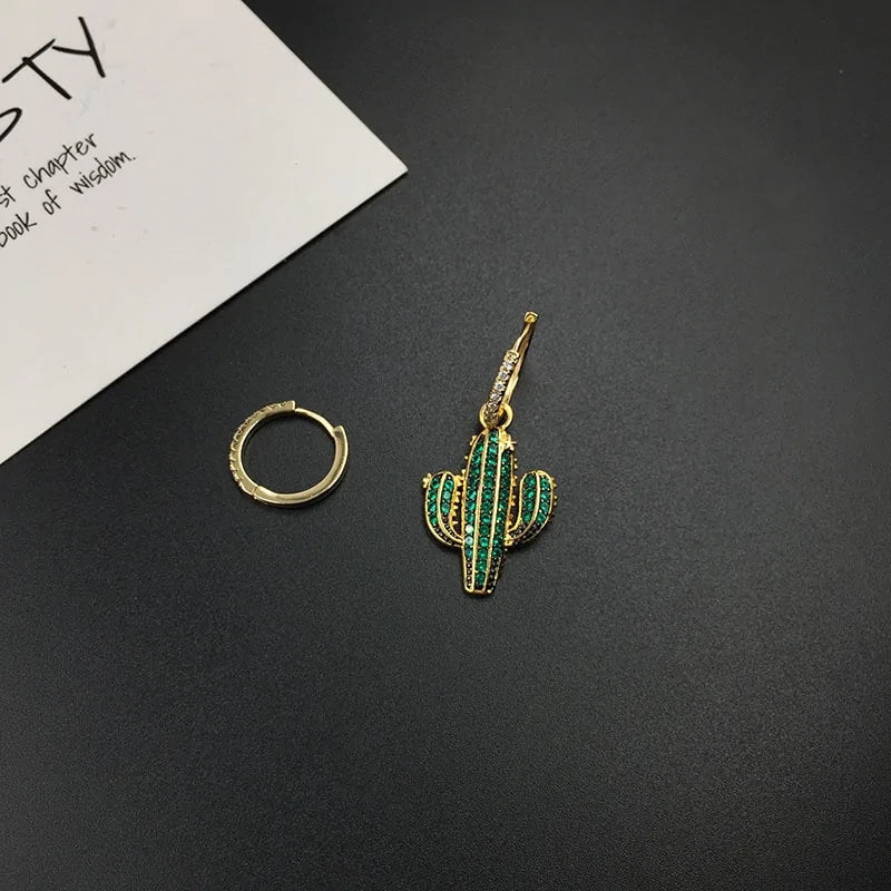Pendientes de cactus verde veraniego: una combinación perfecta de elegancia chic y estilo moderno
