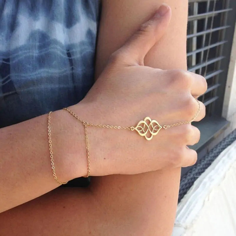 Bohemian Gold Finger Bracelet: Bold Style for the Fearless