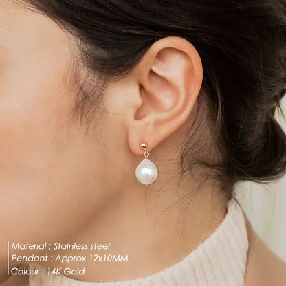 Natural Freshwater Pearl Dangle Earrings: Timeless Elegance