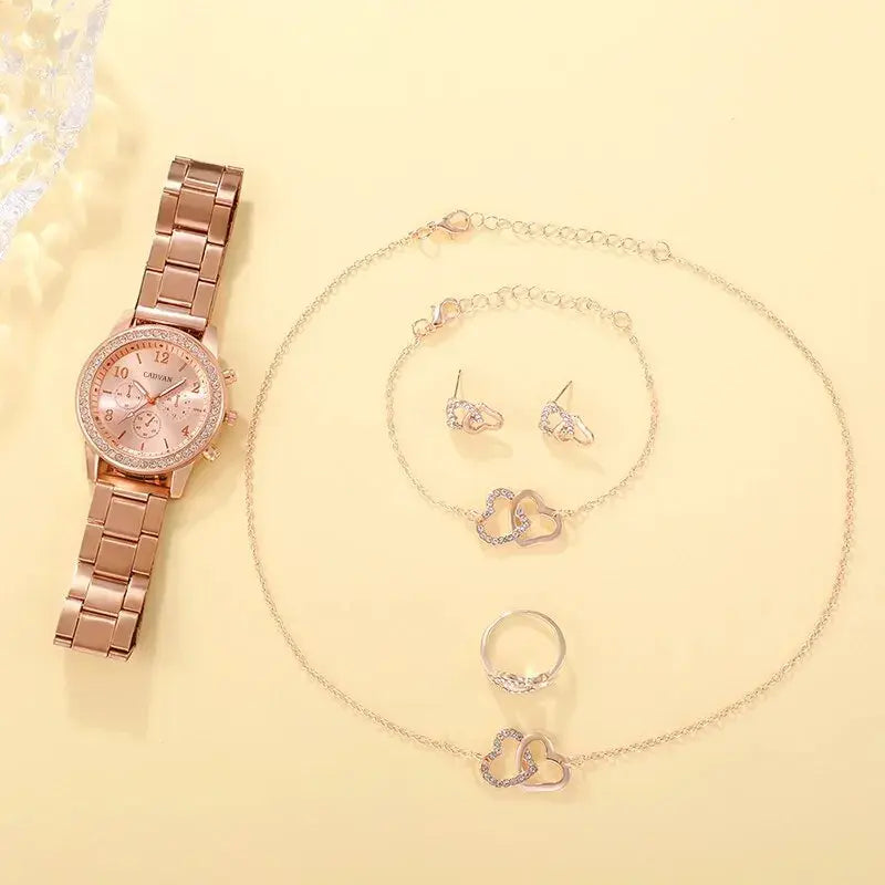 Conjunto de relojes de lujo en oro rosa: completa tu look