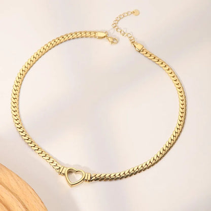 Gold Plated Cuban Link Heart Necklace: Grace Meets Modern Sophistication