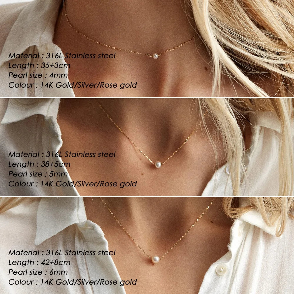 Gold Layered Stainless Steel Pearl Necklace: Effortless Elegance for Every Occasion