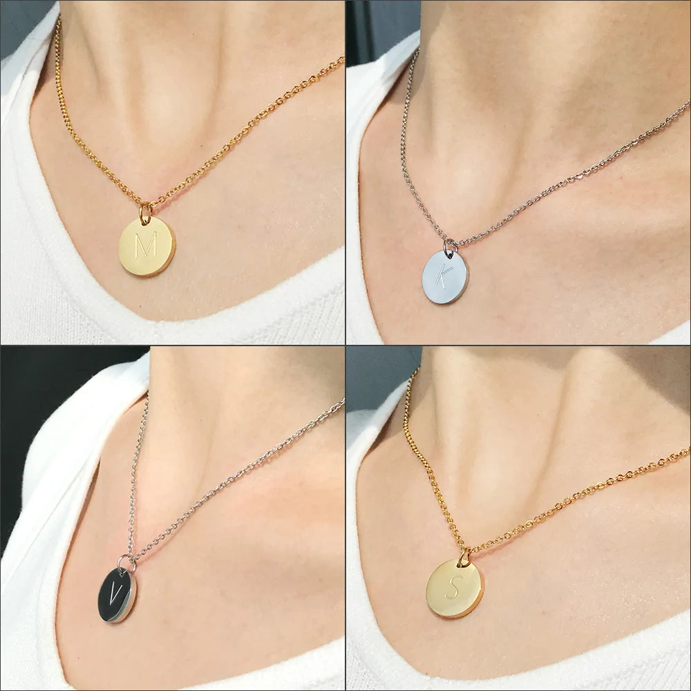 Initial Disc Pendant Necklace: Sophistication in Every Detail