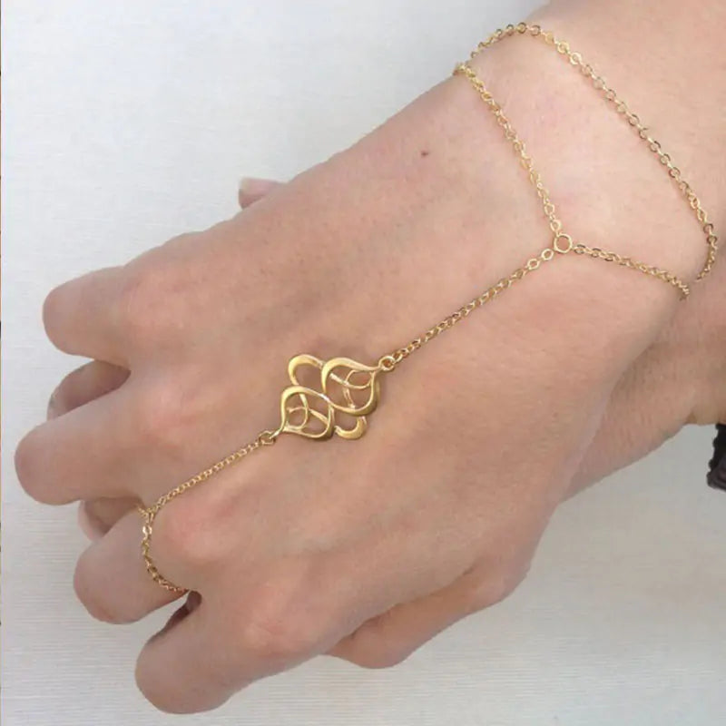 Bohemian Gold Finger Bracelet: Bold Style for the Fearless