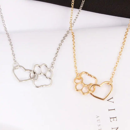 Pet Paw Love Heart Necklace: A Tribute to Your Furry Friend