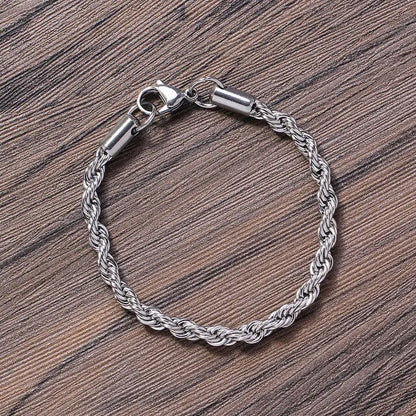 Stainless Steel Rope Chain Bracelet: Sophistication and Durability Combined