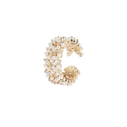 Pearl Zircon Gold Open Rings: A Fusion of Elegance and Glamour