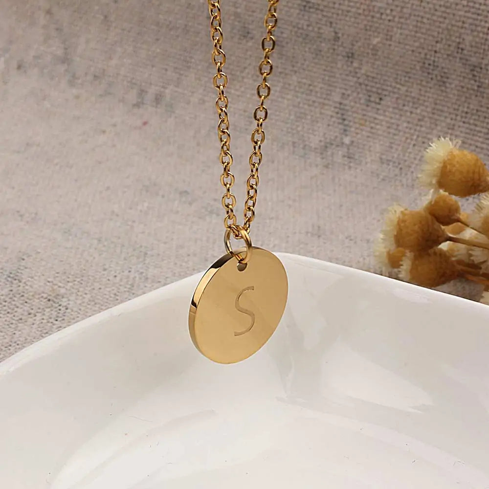 Initial Disc Pendant Necklace: Sophistication in Every Detail