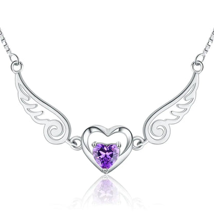 925 Silver Necklace with Natural Amethyst Pendant