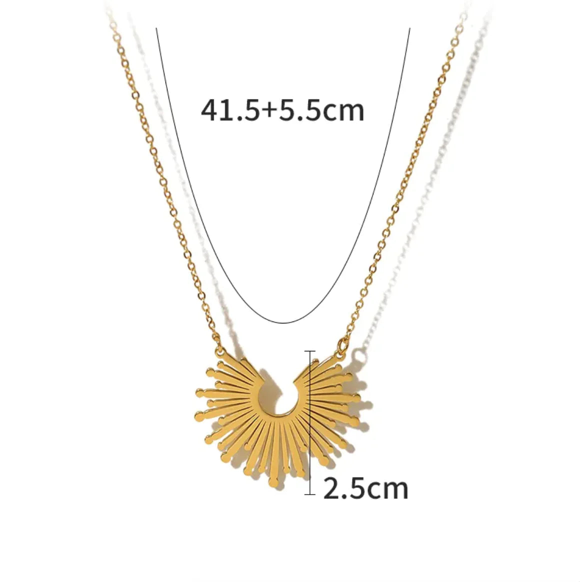 Gold-Plated Titanium Steel Sunflower Necklace: Radiate Joy and Elegance