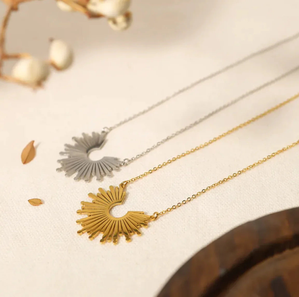 Gold-Plated Titanium Steel Sunflower Necklace: Radiate Joy and Elegance