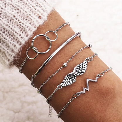 Bohemian Silver Tassel Round Bracelet Set: Elegance Meets Playful Charm