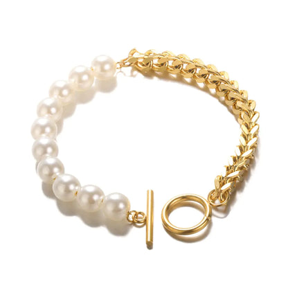 Half Pearl Buckle Bracelet: Bold Elegance, Modern Sophistication