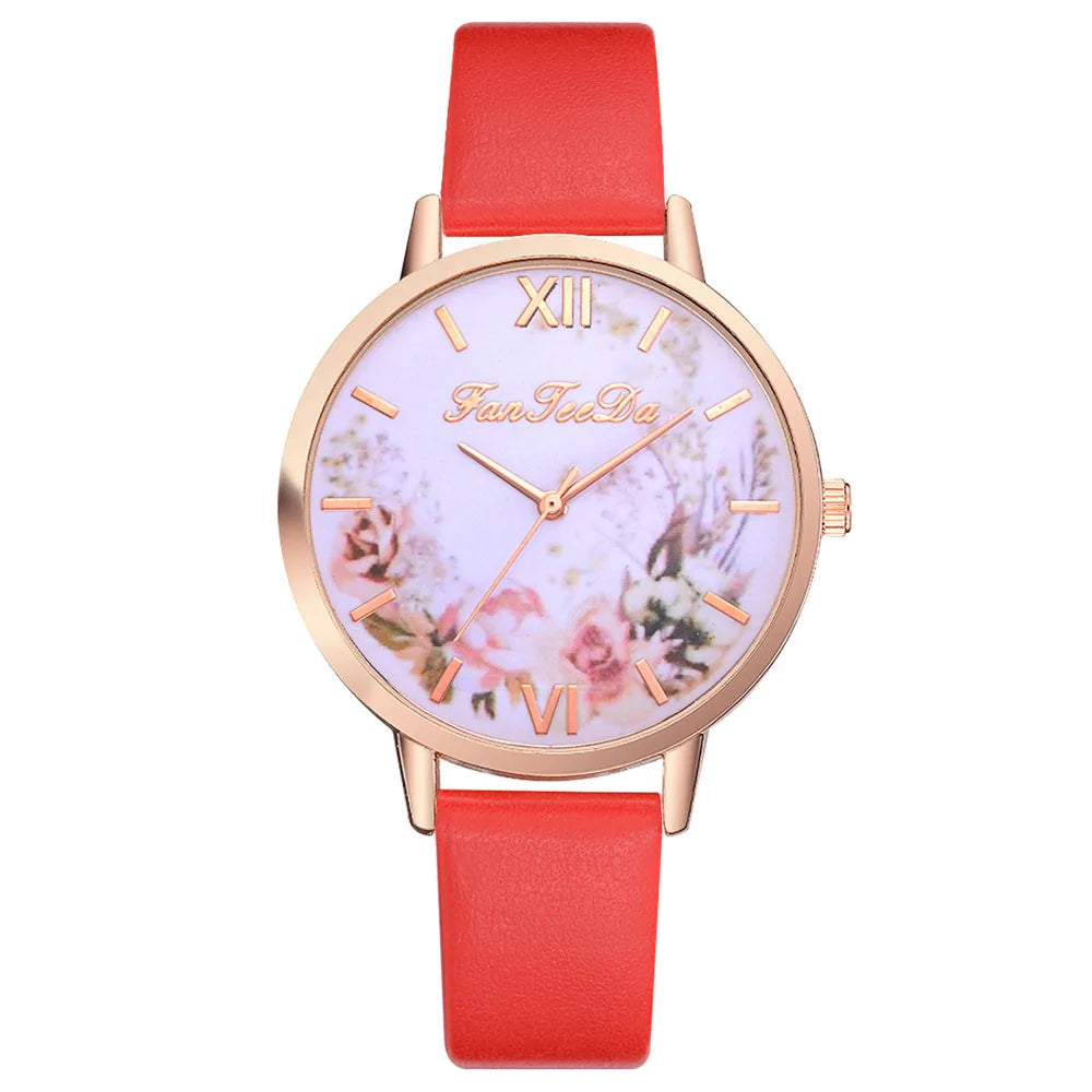 Tan Strap Floral Bee Watch: Add A Touch Of Charm