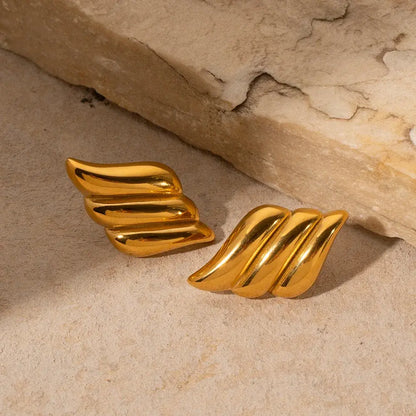 Gold Color Wings Stud Earrings: Graceful Sophistication