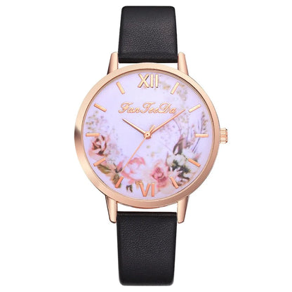 Tan Strap Floral Bee Watch: Add A Touch Of Charm