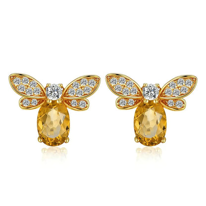 Big Crystal Bee Earrings: Whimsical Elegance with Dazzling Sparkle