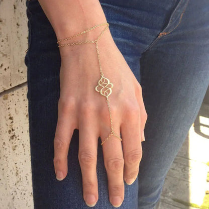 Bohemian Gold Finger Bracelet: Bold Style for the Fearless