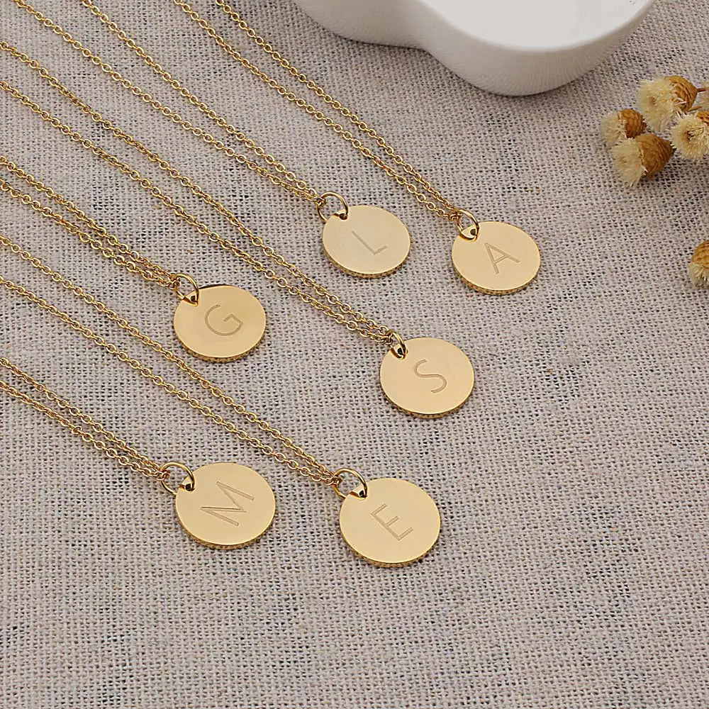 Initial Disc Pendant Necklace: Sophistication in Every Detail