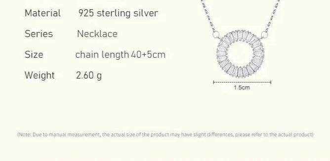 Sparkling Clear Round Necklace: Timeless Elegance in Silver and Zircon