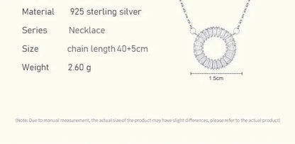 Sparkling Clear Round Necklace: Timeless Elegance in Silver and Zircon