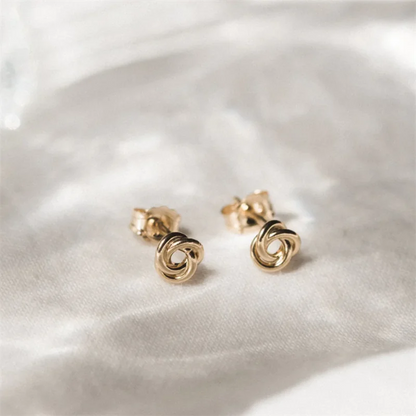 Gold Plated Love Knot Stud Earrings: Timeless Elegance with a Meaningful Touch