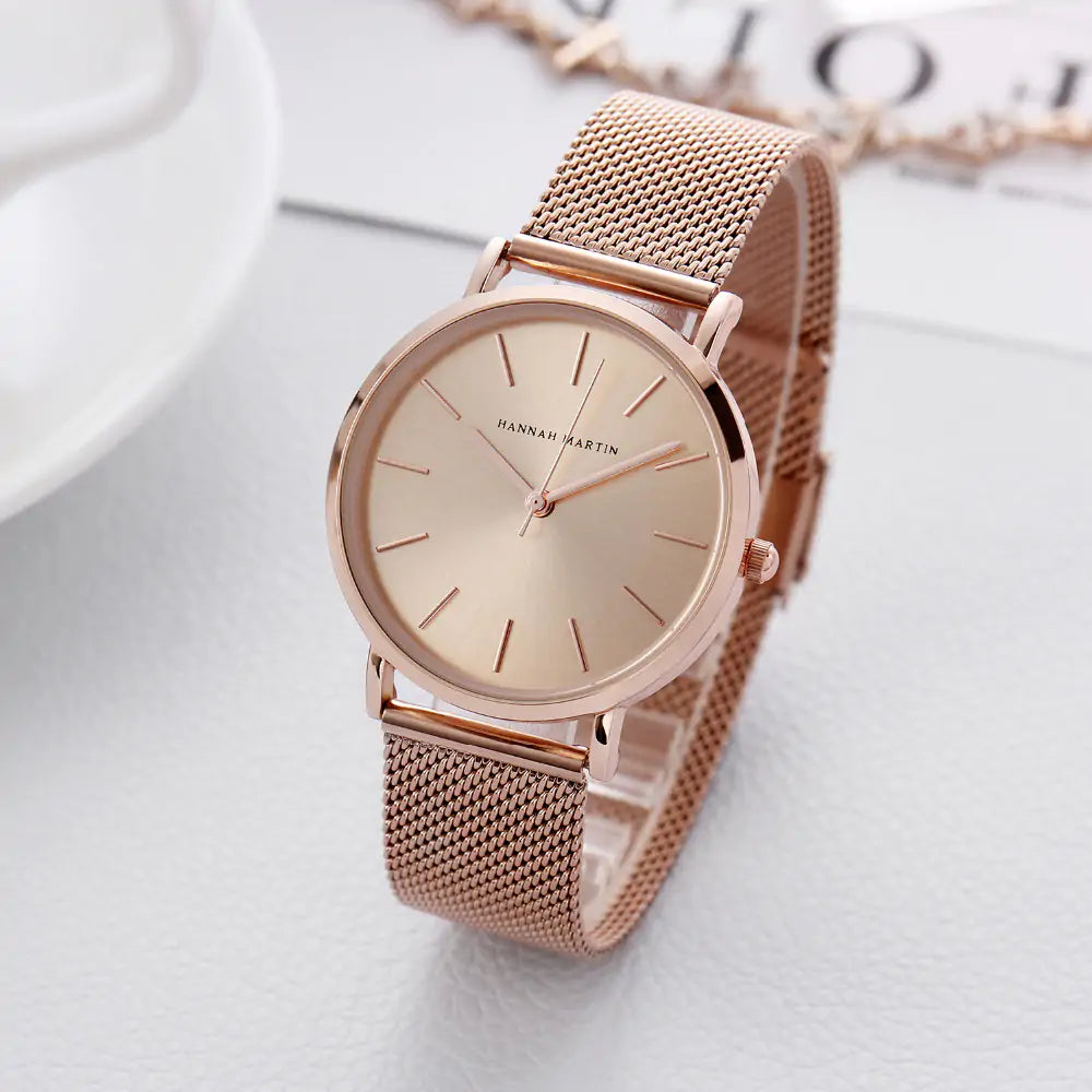 Elegant Stainless Steel Mesh Belt Watch: Modern Elegance