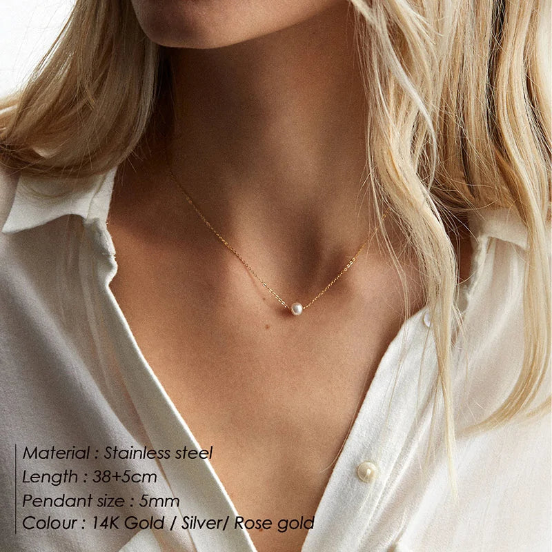 Gold Layered Stainless Steel Pearl Necklace: Effortless Elegance for Every Occasion