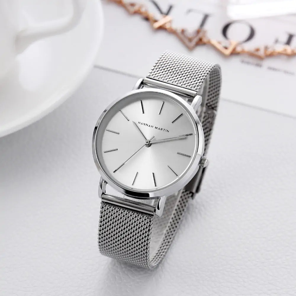 Elegant Stainless Steel Mesh Belt Watch: Modern Elegance