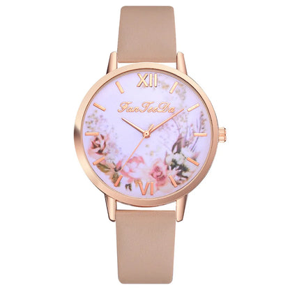 Tan Strap Floral Bee Watch: Add A Touch Of Charm