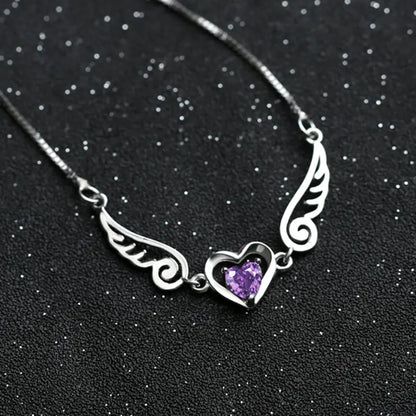 925 Silver Necklace with Natural Amethyst Pendant