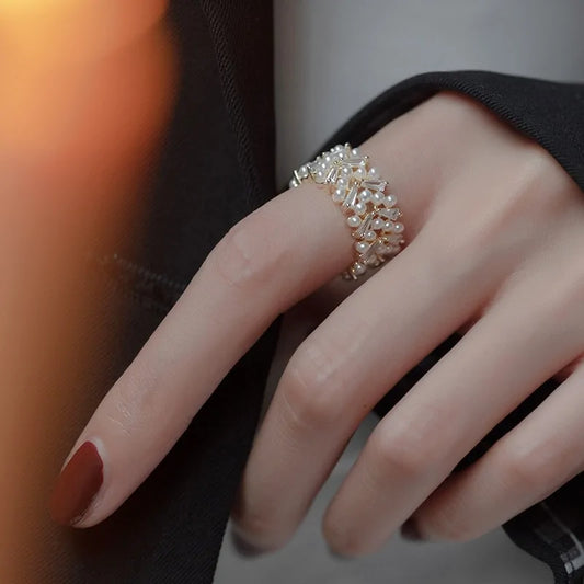 Pearl Zircon Gold Open Rings: A Fusion of Elegance and Glamour