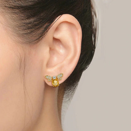 Big Crystal Bee Earrings: Whimsical Elegance with Dazzling Sparkle