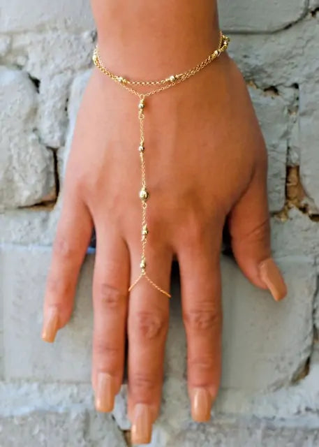 Bohemian Gold Finger Bracelet: Bold Style for the Fearless