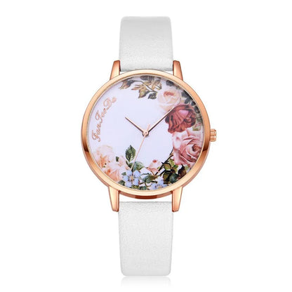 Simple White Floral Watch: Clear Lines And Timeless Beauty