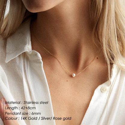 Gold Layered Stainless Steel Pearl Necklace: Effortless Elegance for Every Occasion