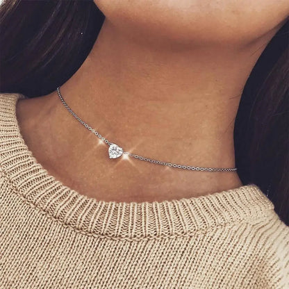 Crystal Heart Necklace: Sparkle with Timeless Elegance