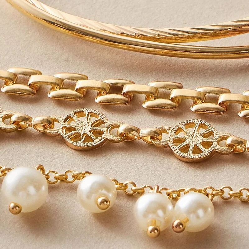 Bohemian Pearl and Lemon Bracelet Set: A Burst of Color and Charm