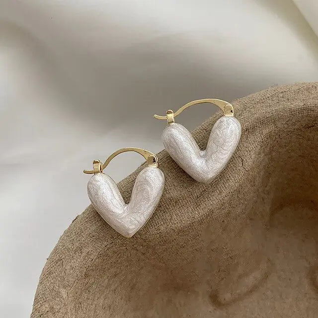 Korean-Inspired Heart Design Earrings: A Touch of Romance