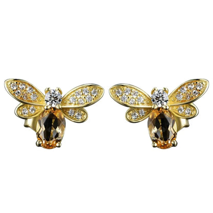 Crystal Bee Amber Earrings: Meet Nature’s Elegance