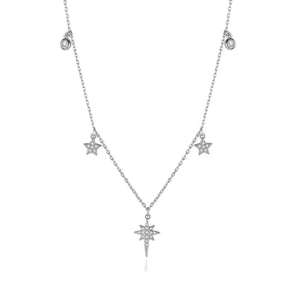 Sterling Silver CZ Cross Heart Star Pendant Necklace: A Symbol of Grace and Charm