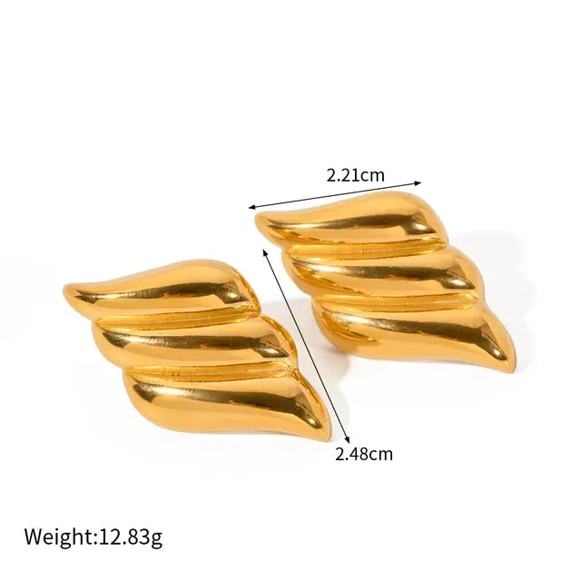 Gold Color Wings Stud Earrings: Graceful Sophistication