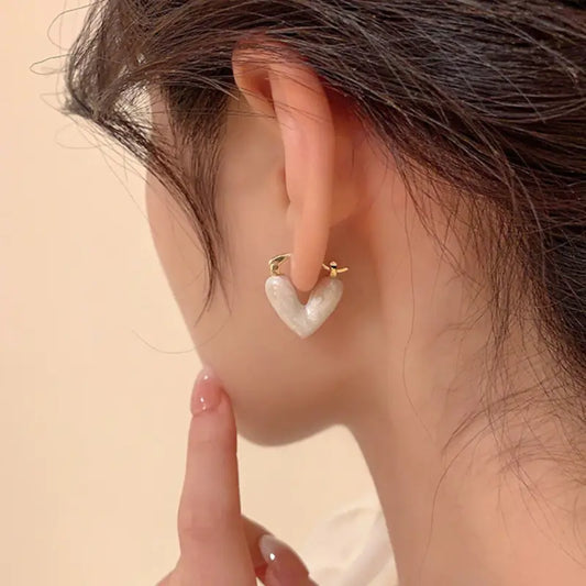 Korean-Inspired Heart Design Earrings: A Touch of Romance